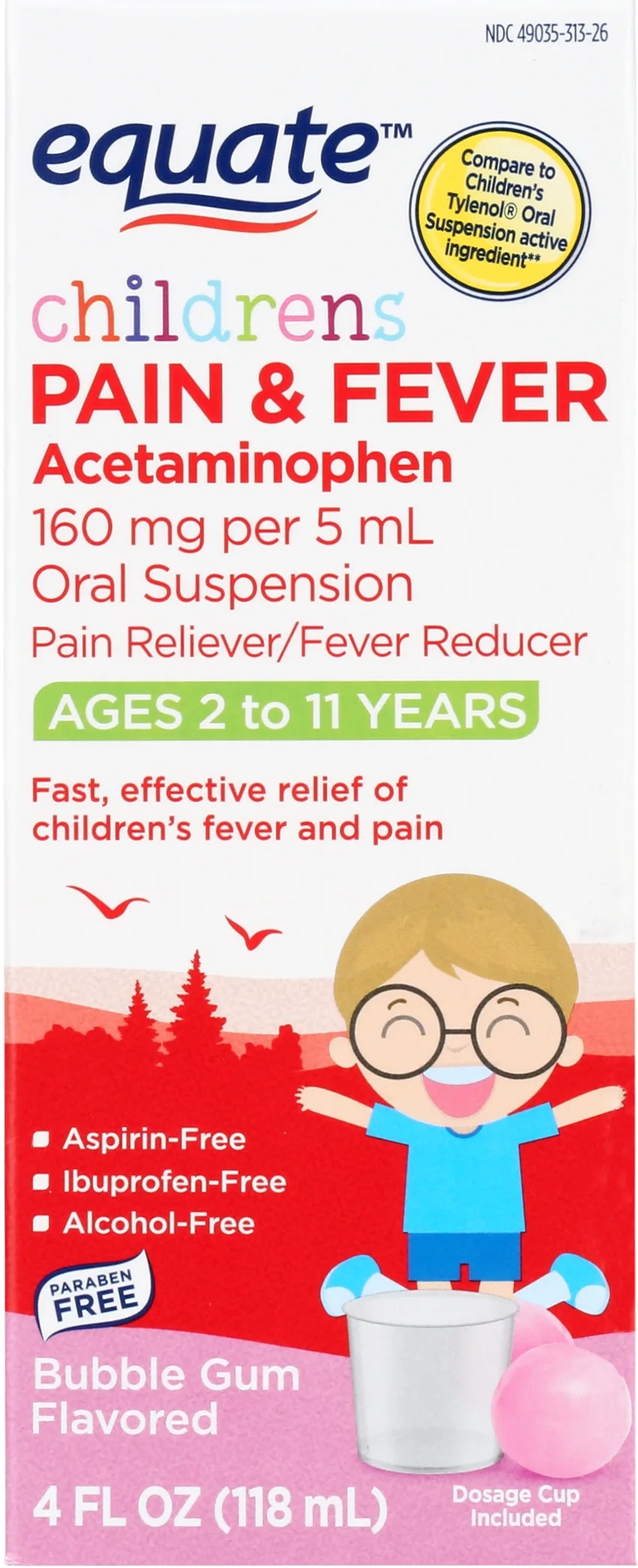 Walmart Equate children's acetaminophen 160 mg per 5 mL